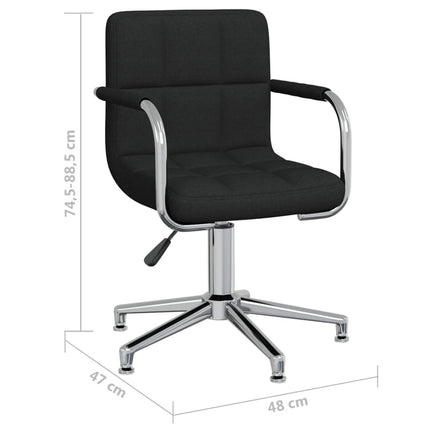 Chaise pivotante de bureau Noir Tissu