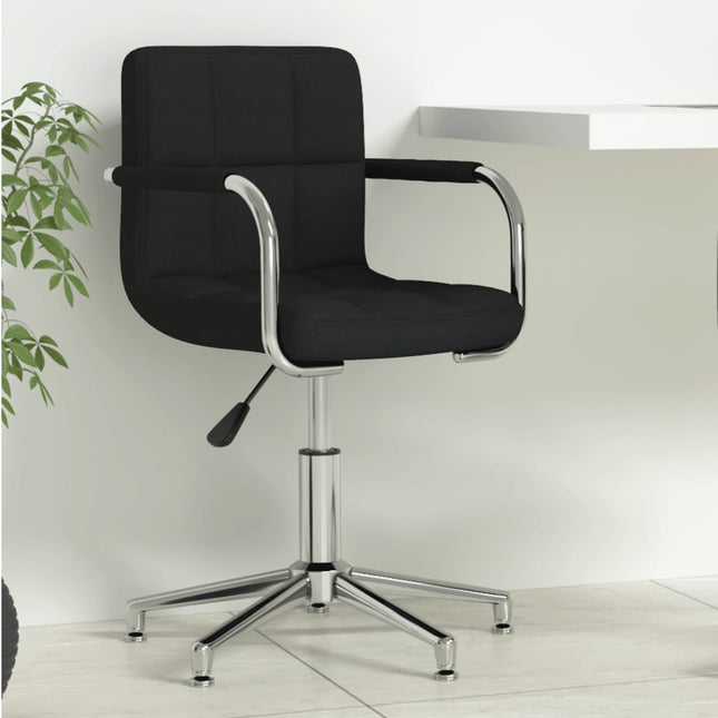 Chaise pivotante de bureau Noir Tissu