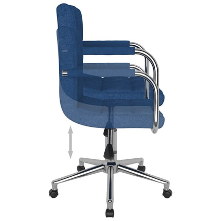 Chaise pivotante de bureau Bleu Tissu