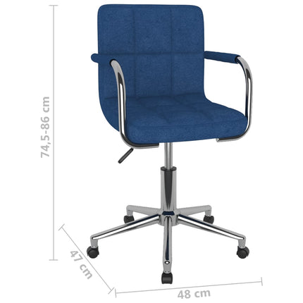 Chaise pivotante de bureau Bleu Tissu