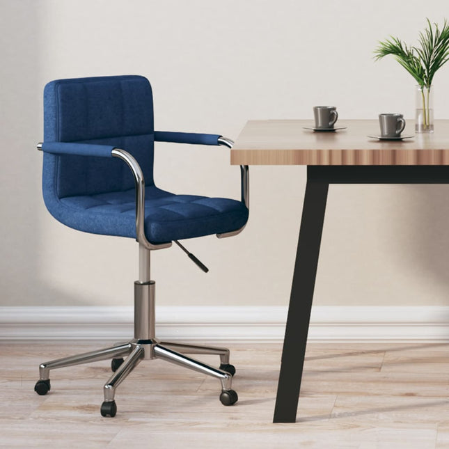 Chaise pivotante de bureau Bleu Tissu