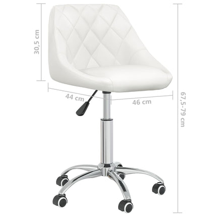 Chaise pivotante de bureau Blanc Similicuir