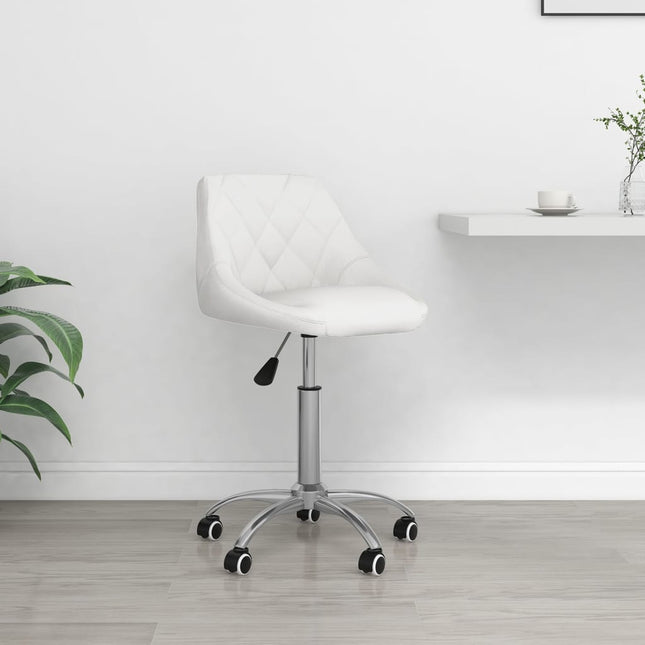 Chaise pivotante de bureau Blanc Similicuir