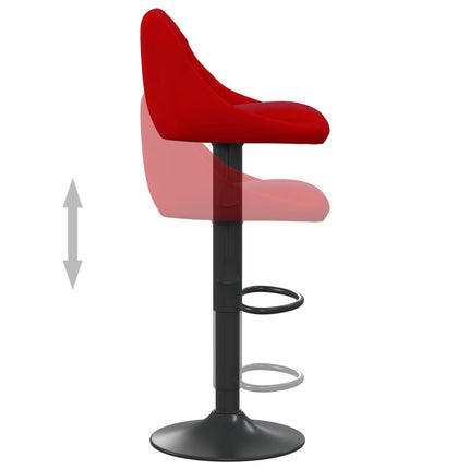 Tabourets de bar lot de 2 rouge bordeaux velours