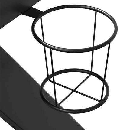 Bureau de jeu avec pieds en forme de K Noir 90x60x75 cm