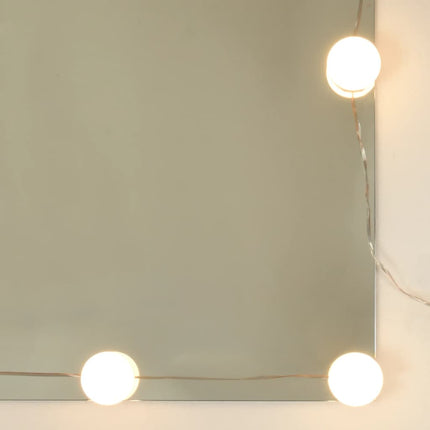 Coiffeuse À Led Avec Armoire Bois D'ingénierie Blanc 1