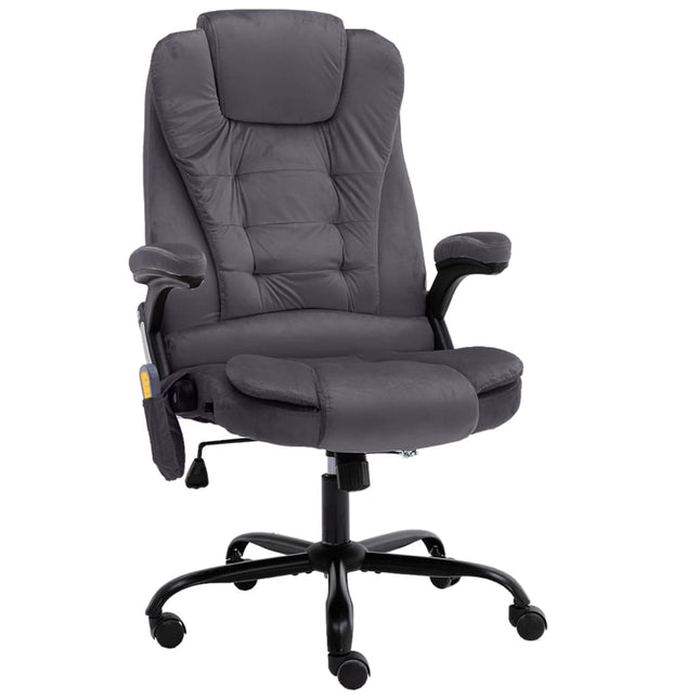 Chaise de bureau de massage Gris foncé Velours