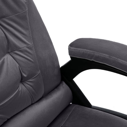 Chaise de bureau de massage Gris foncé Velours