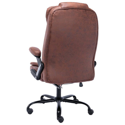 Chaise de bureau marron clair similicuir daim