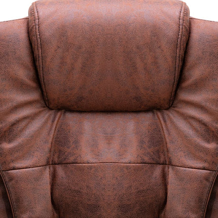 Chaise de bureau marron clair similicuir daim