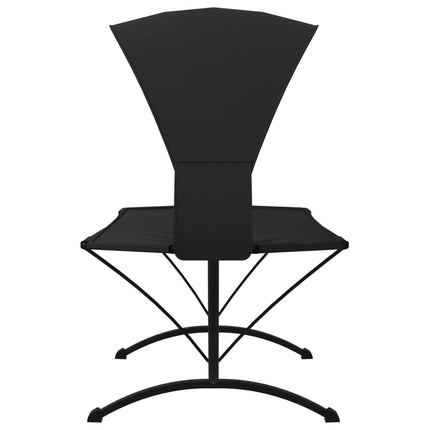 Lit de repos d'extérieur avec auvent Noir Acier et tissu Oxford