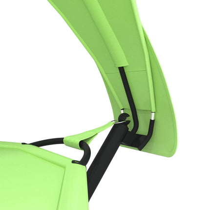 Lit de repos d'extérieur avec auvent Vert Acier et tissu Oxford
