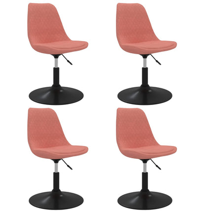 Chaises à manger pivotantes lot de 4 Rose Velours