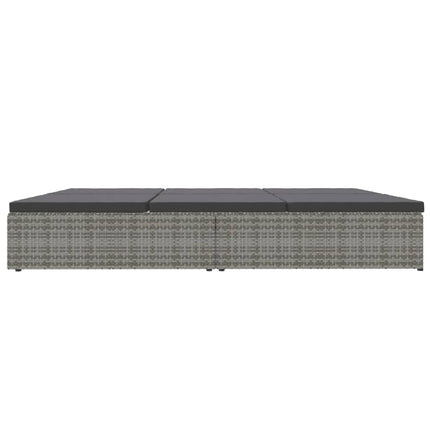 Transat convertible avec coussin Résine tressée Gris foncé