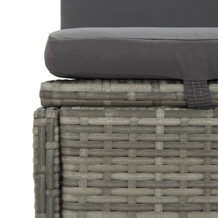 Transat convertible avec coussin Résine tressée Gris foncé