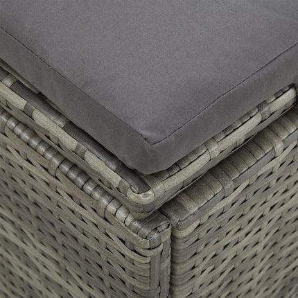 Transat convertible avec coussin Résine tressée Gris foncé