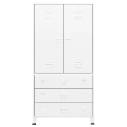 Garde-robe Blanc 90x50x180 cm Métal