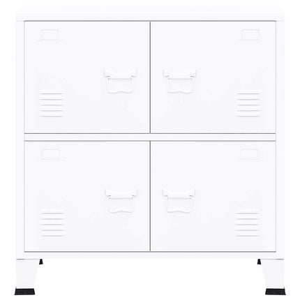 Coffre de rangement industriel Blanc 75x40x80 cm Acier