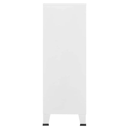 Coffre de rangement industriel Blanc 75x40x115 cm Métal