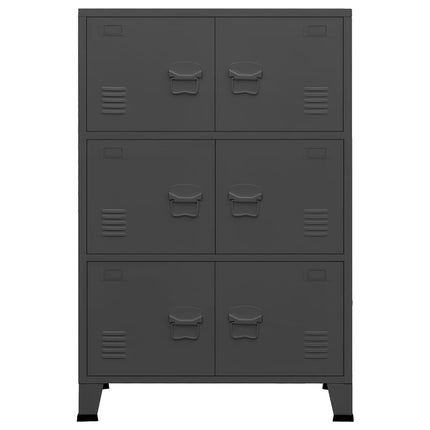 Coffre de rangement industriel Anthracite 75x40x115 cm Métal