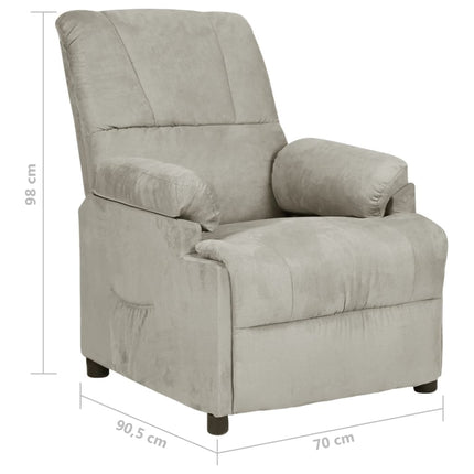 Fauteuil inclinable gris clair tissu microfibre