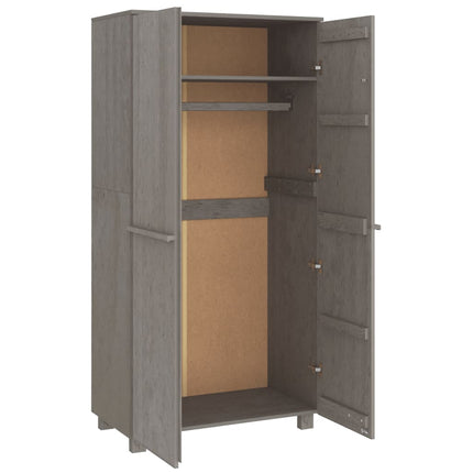 Garde-robe HAMAR Gris clair 89x50x180 cm Bois massif de pin