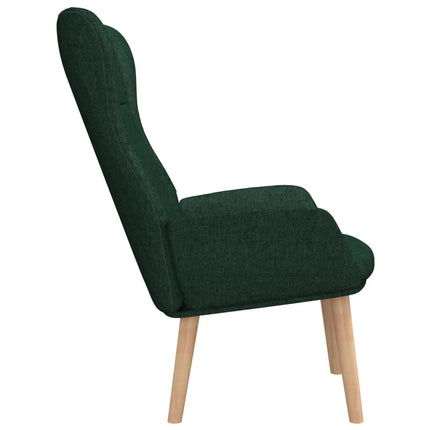 Chaise de relaxation Vert foncé Tissu