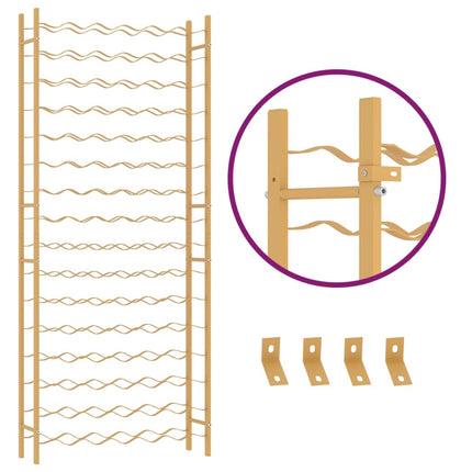 Casier à bouteilles pour 96 bouteilles Doré Métal