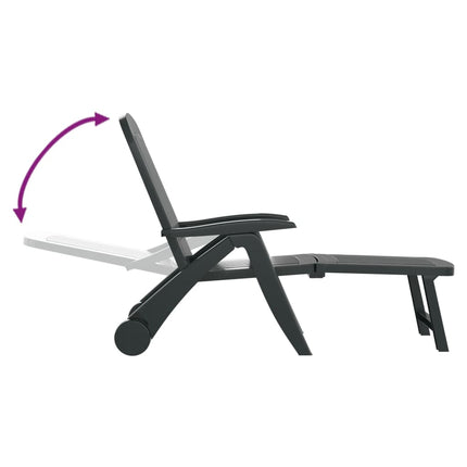 Chaise longue pliable polypropylène vert