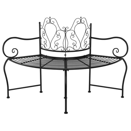 Banc tour d'arbre 150 cm Noir Acier