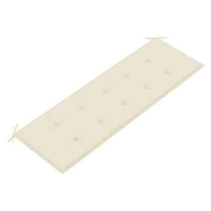 Banc Batavia avec coussin crème 150 cm Bois de teck massif