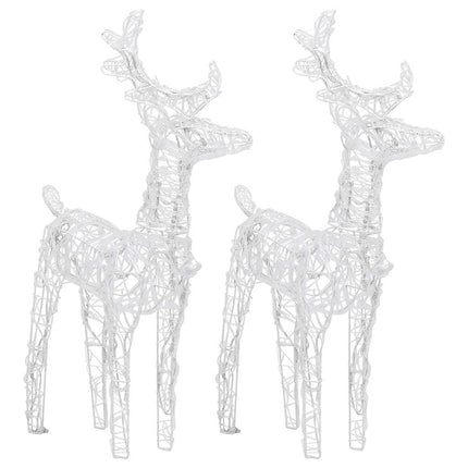 Rennes de Noël 2 pcs 80 LED Blanc froid Acrylique