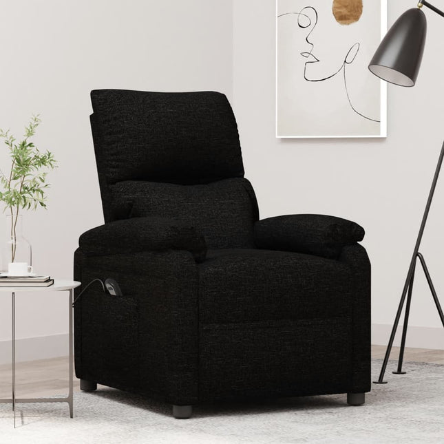 Fauteuil inclinable électrique Noir Tissu