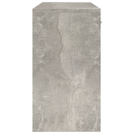 Bureau avec tiroir et armoire Gris béton 100x40x73 cm
