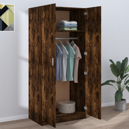 Garde-Robe 80X52X180 Cm Bois D'ingénierie Chêne fumé