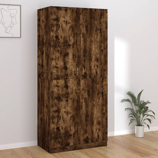 Garde-Robe 90X52X200 Cm Bois D'ingénierie Chêne fumé 1 1