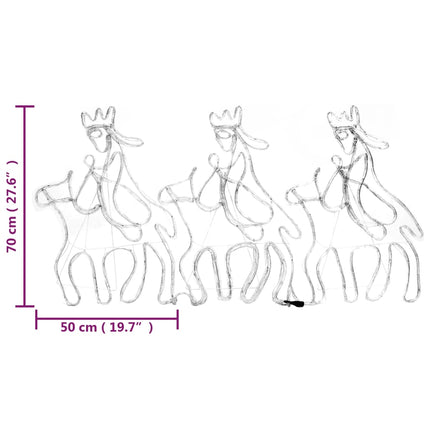 Figurine de Noël de trois mages avec 504 LED 70x50 cm