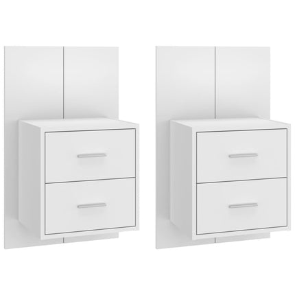 Tables de chevet murales 2 pcs Blanc