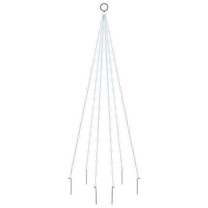 Sapin de Noël sur mât de drapeau 108 LED Blanc froid 180 cm