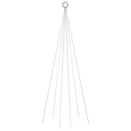 Sapin de Noël sur mât de drapeau 108 LED Blanc froid 180 cm