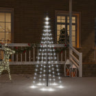 Sapin de Noël sur mât de drapeau 108 LED Blanc froid 180 cm