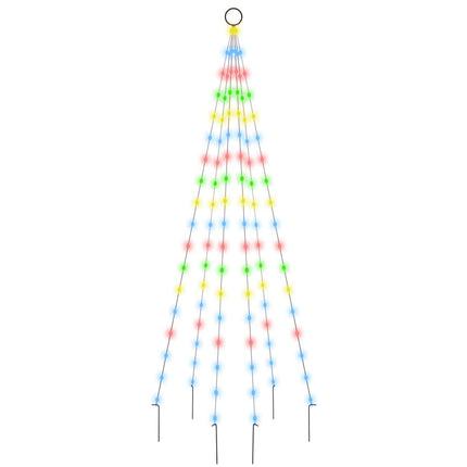 Sapin de Noël sur mât de drapeau 108 LED Colorées 180 cm