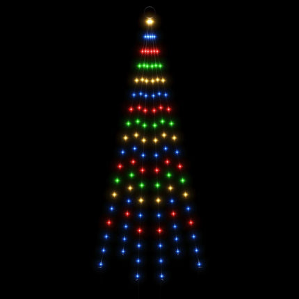 Sapin de Noël sur mât de drapeau 108 LED Colorées 180 cm