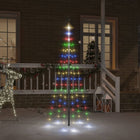 Sapin de Noël sur mât de drapeau 108 LED Colorées 180 cm