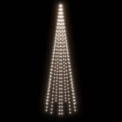 Sapin de Noël sur mât de drapeau 310 LED Blanc froid 300 cm