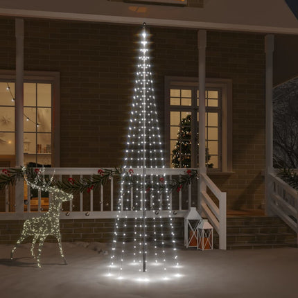 Sapin de Noël sur mât de drapeau 310 LED Blanc froid 300 cm