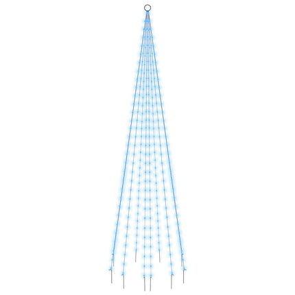 Sapin de Noël sur mât de drapeau 310 LED Bleues 300 cm
