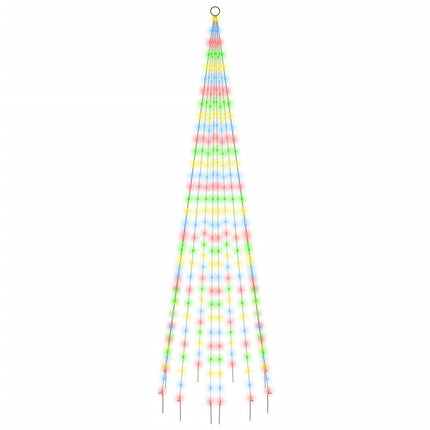 Sapin de Noël sur mât de drapeau 310 LED Colorées 300 cm