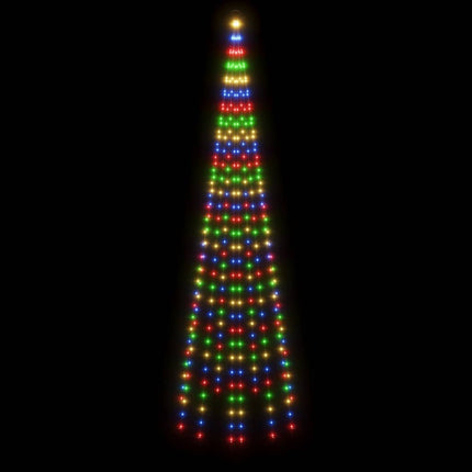 Sapin de Noël sur mât de drapeau 310 LED Colorées 300 cm