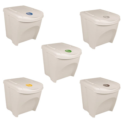 Poubelles à ordures empilables 3 pcs Blanc 75 L Polypropylène